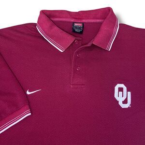 Nike‎ Oklahoma Sooners Shirt Mens LG Polo Short Sleeve